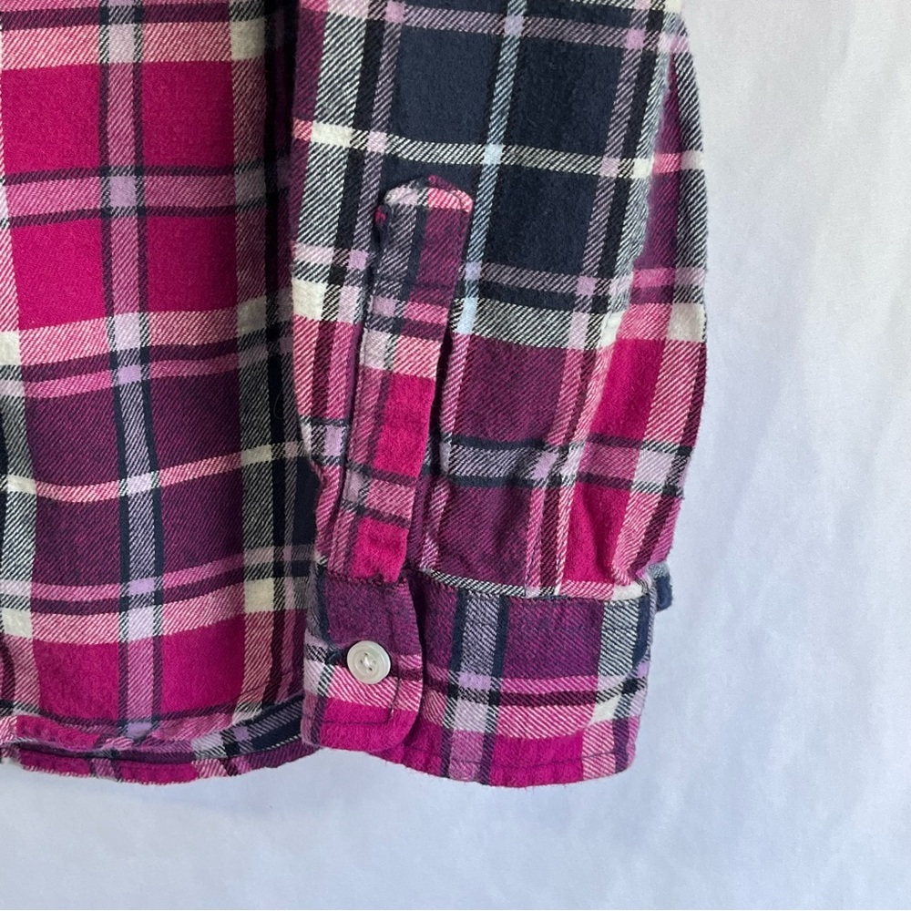 Weatherproof Woman’s Pink and Navy Plaid Button-Down Shirt - Picture 4 of 9